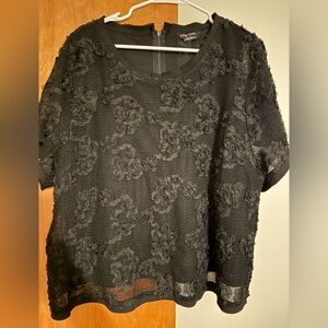 City Chic Black Textured Women's Top